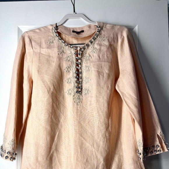 Stunning Linen and Beaded Tunic - Picture 1 of 5